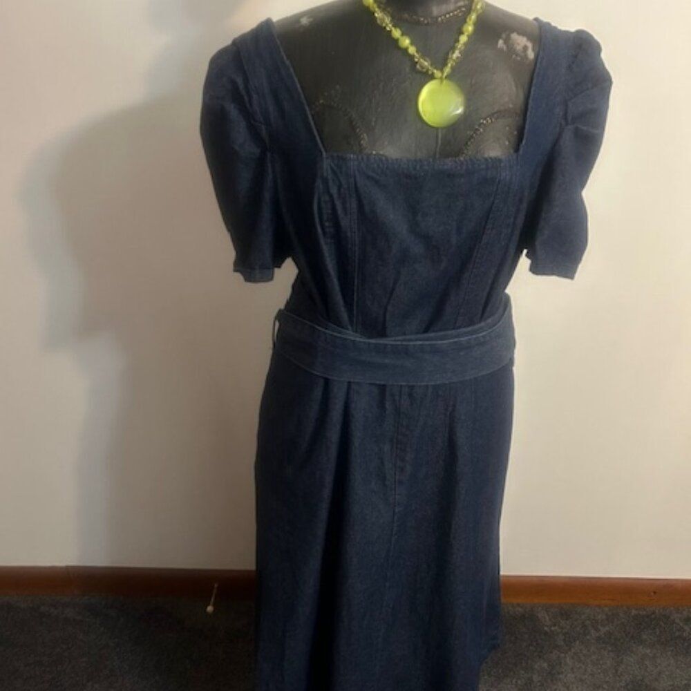 Who What Wear Coastal Cowgirl Puff sleeves Denim dress, size XXL